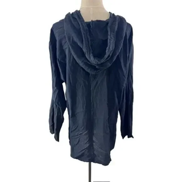 "OH MY GAUZE" Tunic Top, Cover Up, 100% Cotton, Small, Hooded, Summer,Beach Wear - Picture 3 of 12